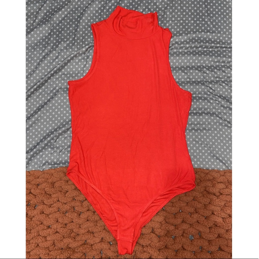 Red Turtleneck Bodysuit